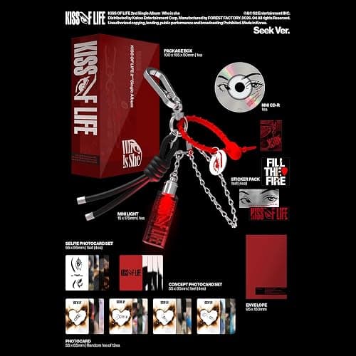 Who is she 2nd Single Album Seek Ver. Package Box + Mini Light + Sticker Pack + Concept Photocard Set + Accordion Booklet + 4 Extra Photocards Official K-POP Sealed Album thumbnail 3