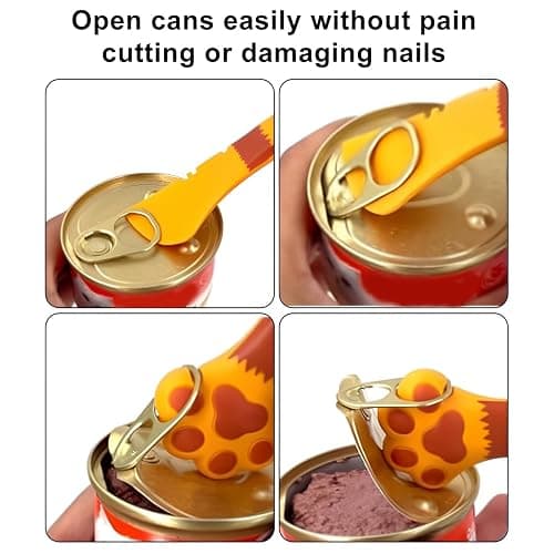 Tinoaly 3 Pcs Dog Cat Food Spoon, Cute Paw Spoon for Wet Food Silicone Can Opener Multifunctional Pet Spatula Scoop Mixing Spoons for Cat Dog Supplies (White, Orange & Dark Grey) thumbnail 6