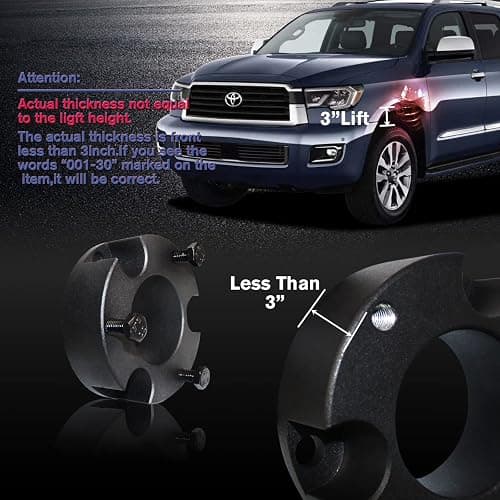 Leveling Lift Kit for 2003-2024 Toyota 4Runner, 2007-2015 FJ Cruiser 2WD 4WD, 3" Front 2" Rear Full Leveling Spring Spacer Lift Kits with Differential Kit thumbnail 5