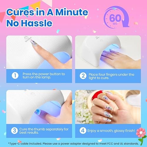 Beetles Gel Nail Polish Kit with U V Light - 80Pcs Color Enchantment 55 Colors Gel Nail Kit with Everything Base Top Coat Beginner Starter at Home Nails Kit Manicure DIY Salon Tools Gifts for Women thumbnail 4