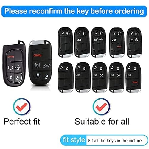 TAPAYICA For JEEP Key Cover Fit for Grand Cherokee Renegade Chrysler 200 300 Dodge RAM Durango Challenger thumbnail 2