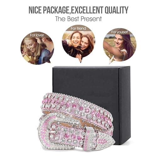 Xpvezl Studded Rhinestone Belt for Women Men - Y2K Style Cowgirl Bling Western Belt for Festivals and Gifts thumbnail 5