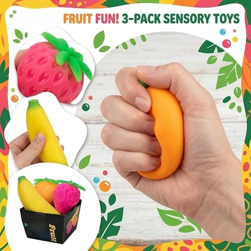 Novelty Squeeze Stress Ball, Groovy Fruit Shaped Fidget Toy, Giant Squishy Toys, Slow Rebound Gel Stress Reliever for Adults, Office Desk Decor(3pcs) thumbnail 4