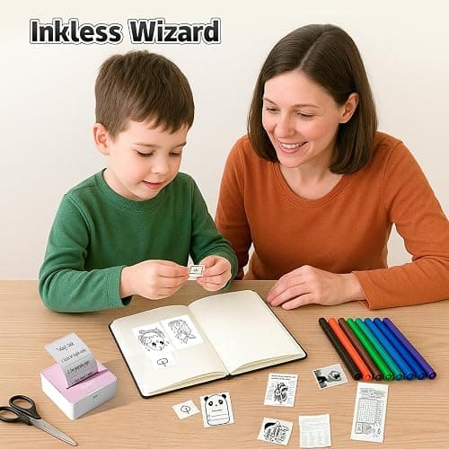 iDPRT Sticker Printer - Mini Portable Printer Bluetooth Thermal Label Printer with 1 Roll Sticker Paper, Inkless Sticker Maker Machine Pocket Instant Print for Study Notes, Pictures, DIY, Pink thumbnail 7