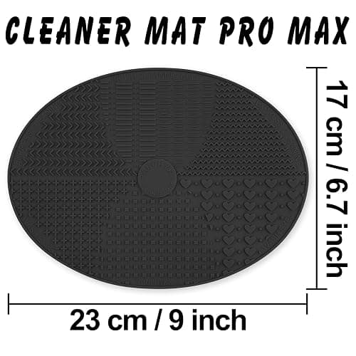 Makeup Brush Cleaner Mat Silicone Brush Cleaning Mat Big Size Make Up Brush Clean Pad with Suction Cup for Makeup Brush Cleaning (Black) thumbnail 2