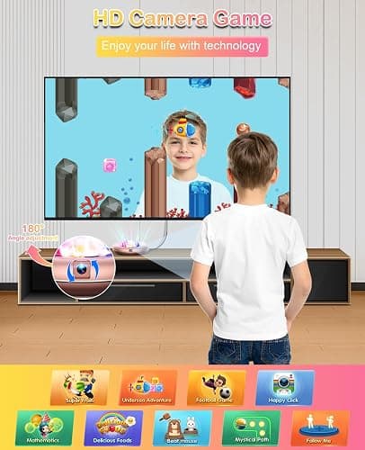 HAPHOM TIK-Tok Dance Mat Game for TV, Christmas Colors Wireless Plug and Play Wrinkle-Free & Non-Slip Electronic Dance Mats, Exercise Dance Pad with Camera for Kids and Adults, Boys & Girls Gifts Toy thumbnail 4