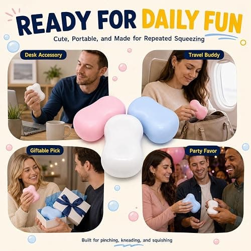 Crunchy Soap Squishy Asmr Bead Filled, Slow Rising Squeeze Fidget Toy | Filled Crunchy Squishy Stress Durable Slow Rebound Portable Sensory Play thumbnail 8