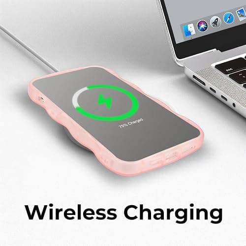 Dumkery Cute Case Compatible with iPhone 12 Case, Clear Pink Curly Wave Frame Anti Slip Soft TPU Shockproof Case Cover for Girls Women thumbnail 6