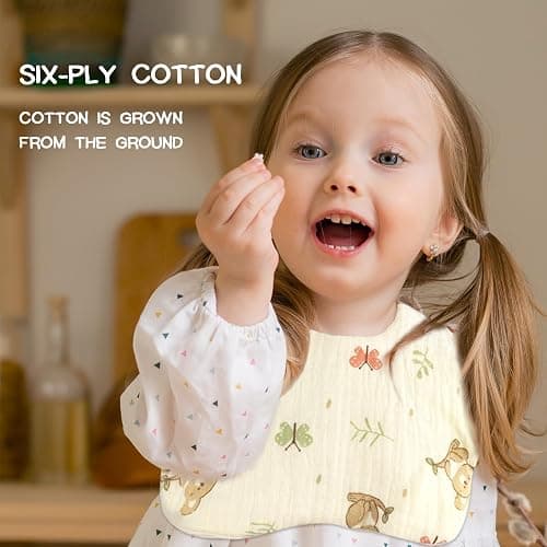 Baby Bibs Muslin Bibs for Baby Girl Boy for Drooling and Teething 10 Pack thumbnail 4