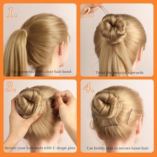 Teenitor 300pcs Bobby Pins Hair Pins Kit, 100 Hair Pin for Women 100 Bobby Pins Brown and 100 Hair Bands, Hair Pins for Buns 2inch 2.36inch 2.75inch thumbnail 7