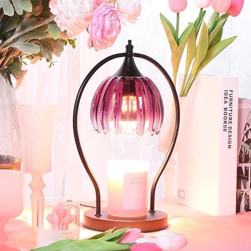 Candle Warmer Lamp, Dimmable Candle Warmer with Timer, Vintage Candles Wax Warmers for Jar Candles Birthday Gifts for Women, Mothers Day Gifts for Mom, Home Decor for Bedroom Living Room, Purple Black thumbnail 2