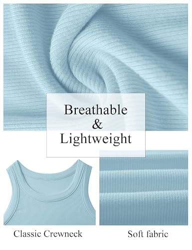 GKBK Womens Tank Tops High Neck Sleeveless Ribbed Tank Casual Basic Thick Strap Slim Fitted Racerback Shirts thumbnail 7