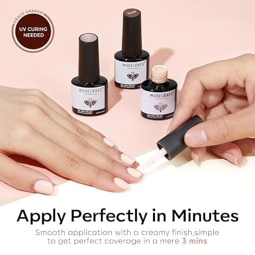 modelones Gel Nail Polish Set -6 Colors Fall Winter Nude Brown Gel Polish Kit Neutral Raspberries Purple Pearl Glitter Nail Polish Soak Off LED Starter Kit Manicure Nail Art Salon DIY Gift thumbnail 6