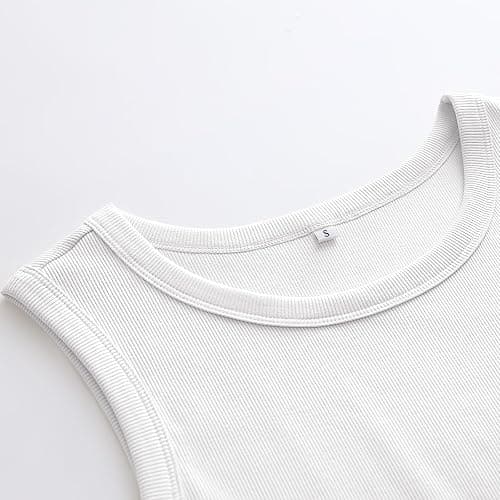 ANRABESS Womens Sleeveless High Neck Tank Tops Fashion Summer Casual Basic Slim Fit Ribbed Racerback Top Shirt Clothes thumbnail 3
