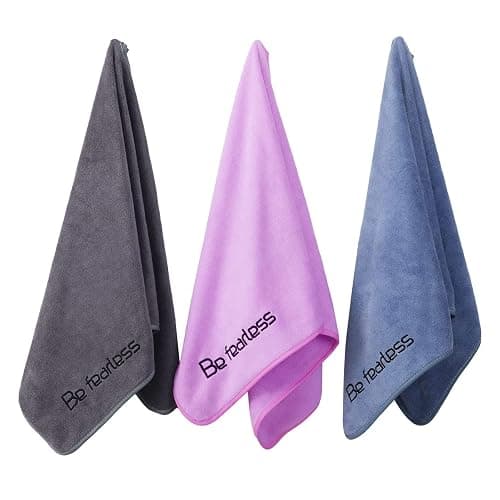 Wuwahold Microfiber Gym Towels Bigger Size Super Soft for Exercise Fitness, Sports, Workout, 380-GSM 15-Inch x 31-Inch Quick-Drying Towels (3 Pack, Grey+Blue+Purple) - Image 1