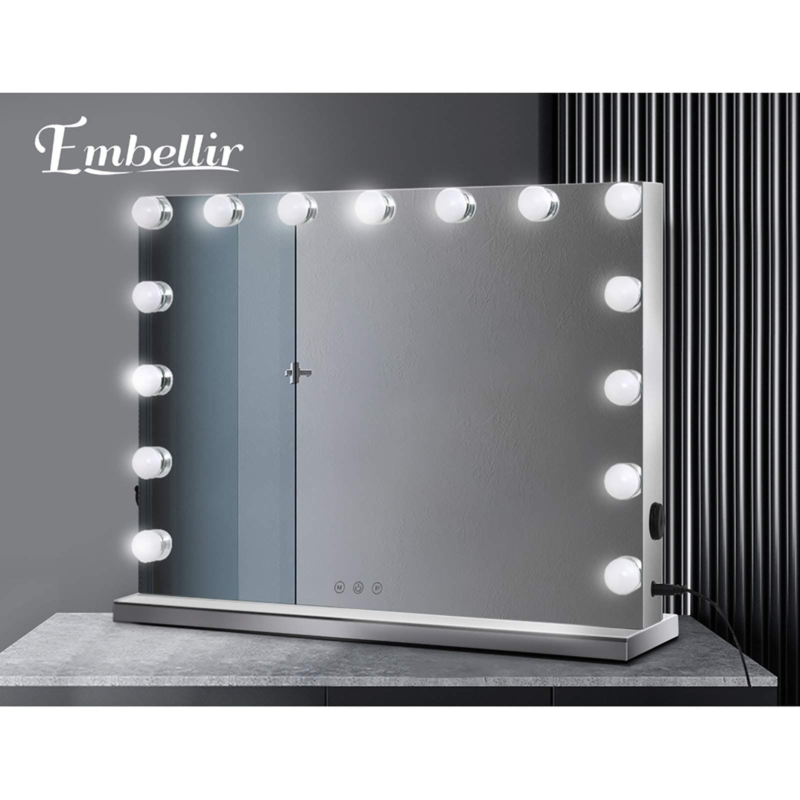 Embellir Hollywood Makeup Mirror with Lights 15 Led Lighted Vanity Mirrors Wall Mounted Cosmetic Beauty Dressing Illuminated Glam Studio Professional Artist Adjustable Magnifying Backlit Modern thumbnail 8