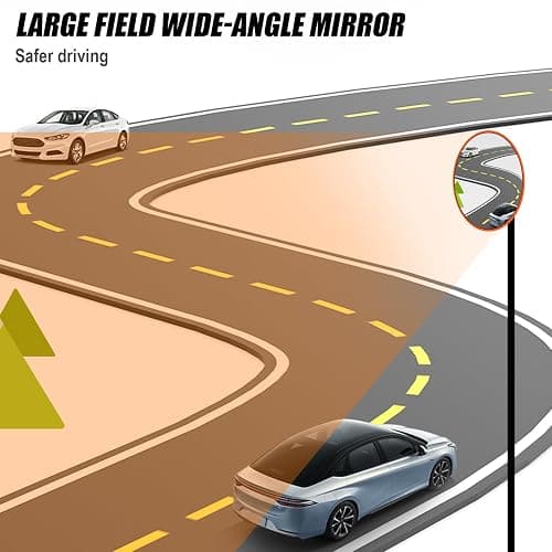 Convex Mirrors for Blind Spot - 60 cm Diameter - Round - Wall Mounted Unbreakable Surveillance Security Curved Mirror - 130 Degree Wide Angle thumbnail 7