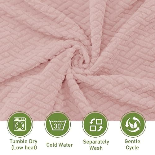 FUANGUI Criss Cross Chair Cover, Stretch Mid Back Wide Armless Accent Chair Slipcover, Exquisite Vanity Chair Cover for Dorm Home Desk Office Chair - Knitted Pink thumbnail 3