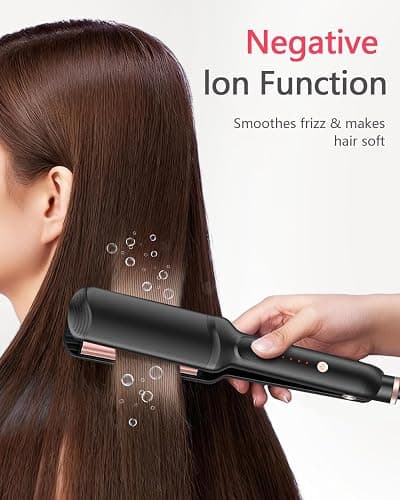 Hair Crimper Waver,Professional Women Hair Straightener Irons 4-in-1 Set Create Zig Zag Waves,Crimps Smooth Styles,Negative Ions Tourmaline Ceramic Plates Healthy Shiny Less Frizz,Styling Tools thumbnail 9