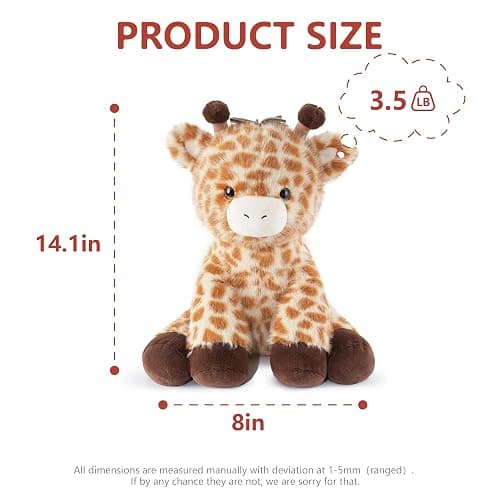 Niuniu Daddy 14" | 3.5 Pound Giraffe Weighted Plush Stuffed Animal, Heavy Giraffe Pillowfort Toys for Kids Adults, Weighted Beads for Stuffed Animals Body Pillow for Gift Birthday Christmas Holiday thumbnail 3
