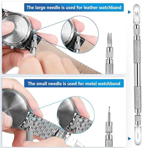 JOREST Watch Spring Bar Tool, Watch Repair Kit to Replace The Watch Strap, Watch Link Removal Tool, with User Manual, 56PCS (16-26mm) Spring Bars thumbnail 3