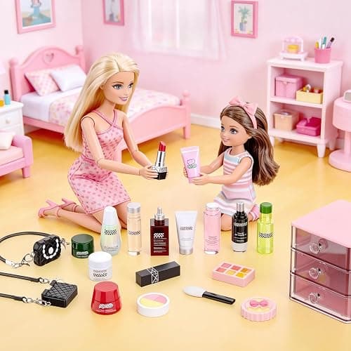 76pcs Mini Dollhouse Accessories Bathroom Cosmetic Set,Jewelry Storage Case | Dollhouse Accessories Towel Toothbrush Shampoo Toiletries Set,Mini Doll House Accessories Perfume Backpack,Girl Micro Scene thumbnail 2
