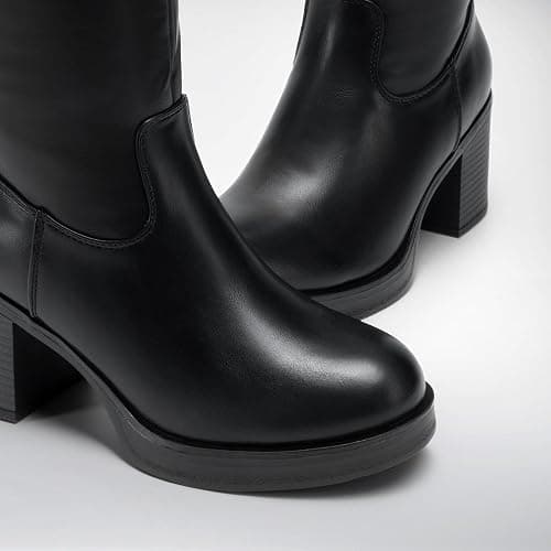 DREAM PAIRS Women's Knee High Boots Chunky Platform Heel Round Toe Boots for Women Side Zipper Stylish Comfortable Tall Boots thumbnail 5