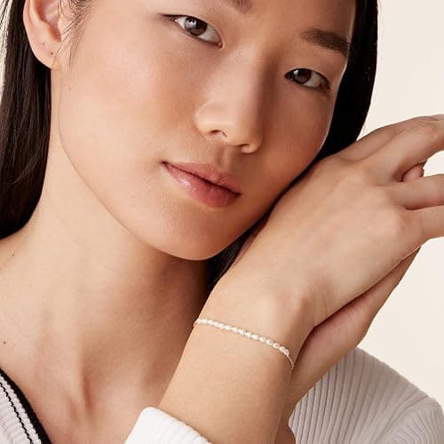 PAVOI 18K Gold Plated Beaded Freshwater Cultured Pearl Bracelet for Women | Dainty Bracelet with Pearl Beads thumbnail 4