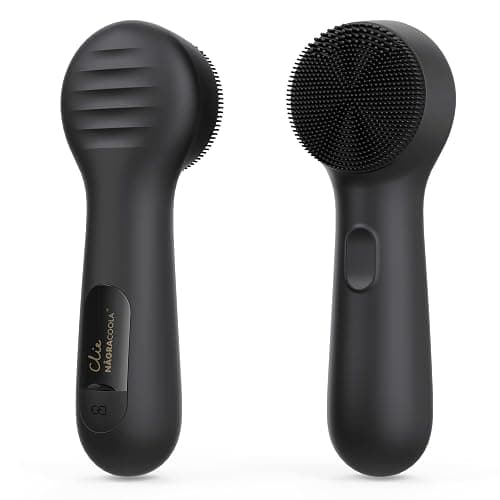 Silicone Face Scrubber, NågraCoola CLIE 2.0 Facial Cleansing Brush, Rechargeable, Waterproof Face Scrub Brush for Cleansing, Exfoliating, Massaging, Electric Facial Exfoliator for Women & Men - Black - Image 1