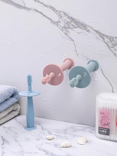 PandaEar 3 Pack Silicone Baby Toothbrush Teethers - Teething Toys Training Oral Care for Infants 0-12 Months+ thumbnail 9