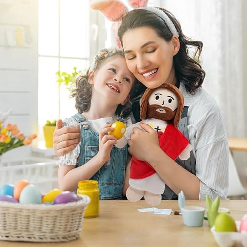 Yelakey 13" Jesus Plush Toy Heart of Jesus Plushie Savior Stuffed Doll for Church Sunday School Religious Easter Gift for Children Kids thumbnail 6