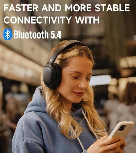 Edifier W800BT Pro Hybrid Active Noise Cancelling Headphones - Hi-Res Audio - AI Call Noise Cancellation - 45H Playtime - Fast Charging - Foldable - Wireless Over-Ear Bluetooth 5.4 Headphones - Black thumbnail 5