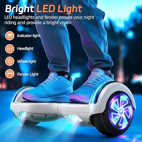 Scooter with Bluetooth Corlorful LED Lights, 6.5" Wheels, Dual 300W Motor Scooter for Kids Girls Boys Adults, All Ages thumbnail 4