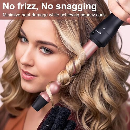 UNOBEY 5 in 1 Curling Iron Brush Set with Thermal Brush and 4 Interchangeable Ceramic Curling Wand(0.5”-1.25”), Fast Heating, Dual Voltage, Include Glove thumbnail 6