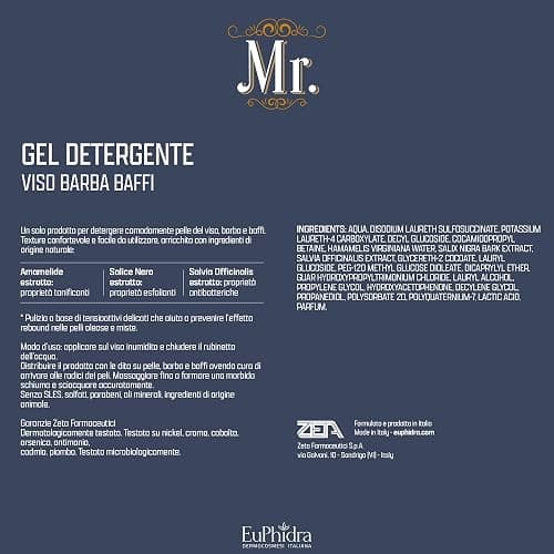 Euphidra - Mr. Detergente Viso Barba Baffi, Formula Delicata per Detersione Quotidiana, Texture Leggera e Confortevole, Idratante e Nutriente, Ingredienti Naturali, 150 ml thumbnail 5