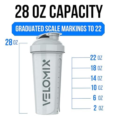 VELOMIX -4 Pack- 28 oz Protein Shaker Bottles for Protein Mixes - 4x Wire Whisk | Leak Proof Shaker Cups for Protein Shakes | Protein Shaker Bottle Pack (Silver Mix) thumbnail 4