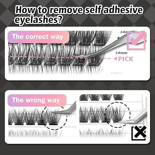 WONSIS Self Adhesive Eyelashes, 156 Pcs Self Adhesive Eyelash Clusters, No Glue Needed, Invisible 2-Strip Tape - Longer Lasting, No Sticky Residue Pre Glued Eyelashes (Volume-Mixed) thumbnail 5
