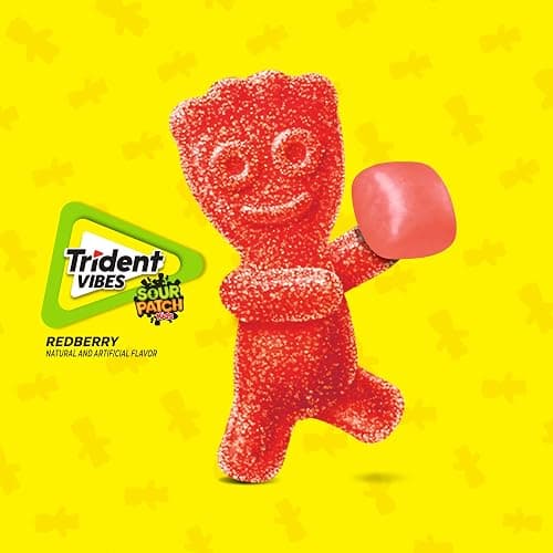 Trident Vibes SOUR PATCH KIDS Redberry Sugar-Free Chewing Gum, 40 Piece Bottle thumbnail 5