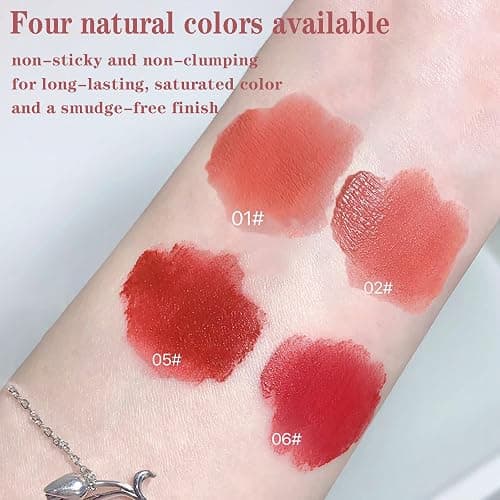LuckNest 4 Colors Velvet Matte Liquid Lipstick set, Cute Rabbit Lip Glaze 2 in 1 Key Chain Lip Gloss Lip Stain, Waterproof Non-Stick Cup Long Lasting Lip Clay Cute Lip Makeup for Girls thumbnail 3