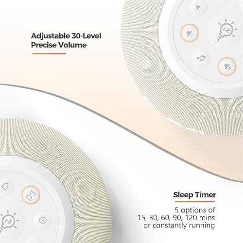 Reacher Auto-Dimmable Alarm Clock White Noise Machine with Night Light, 20 Soothing Sounds, Sleep Timer, Fabric LED Display, Precise Volume Control, Small Sound Machine for Nursery, Baby thumbnail 8