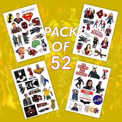 105PCS Cute Superhero Stickers Pack – Waterproof Vinyl Decals for Kids, Teens and Adults, Comic Legends Cartoon Anime Stickers for Laptops, Skateboards, Luggage, Phones, Water Bottles, Party Supplies thumbnail 4