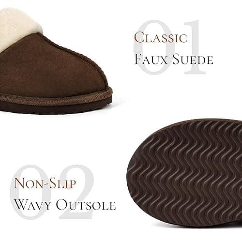 OOW Fuzzy Slippers for Women Cozy Faux Fur House Shoes Memory Foam Slippers | Winter, Warm Slippers, Indoor and Outdoor thumbnail 4