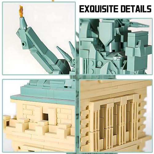 LQPFBSM Statue of Liberty Building Blocks Sets Collectible New York City Architecture Souvenir Model World Famous Landmark Building Kits Toys Gift for Adults Kids and Teens 1409PCS thumbnail 6