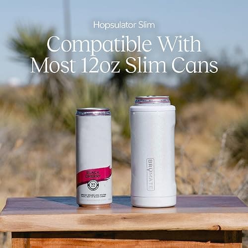 BrüMate Hopsulator Slim Can Cooler Insulated for 12oz Slim Cans | Skinny Can Insulated Stainless Steel Drink Holder for Hard Seltzer, Beer, Soda, and Energy Drinks (Onyx Leopard) thumbnail 5