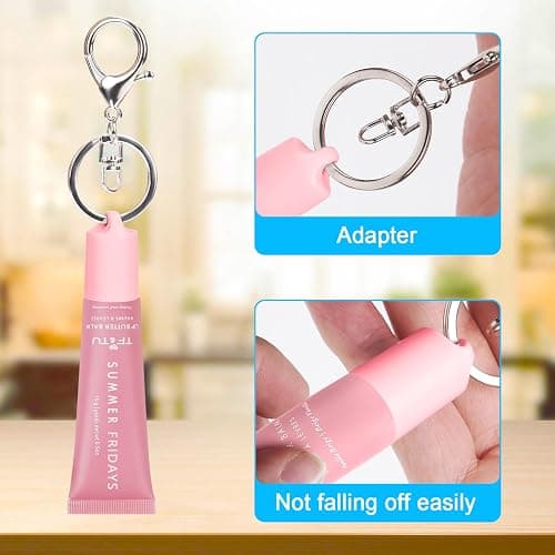 Rolitwils Keychain Holder for Lip Gloss Summer Fridays - Lip Balm Holder Keychain - Portable Lipgloss Case with Keyring thumbnail 4
