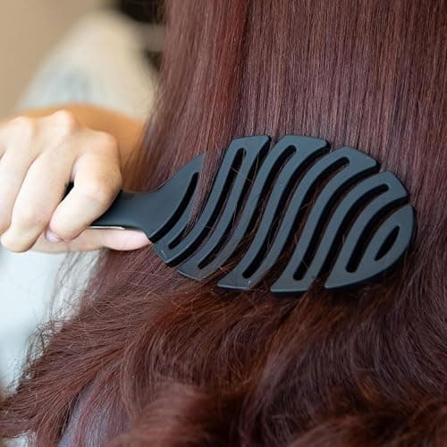 FRAMAR Flex Detangling Wet Hair Brush for Women, Blow Drying Brush, Black | Vented Flex Brush for Curly Hair, Detangles Wet Hair and Speeds Blow Drying with Less Breakage, Brosse a Cheveux thumbnail 3