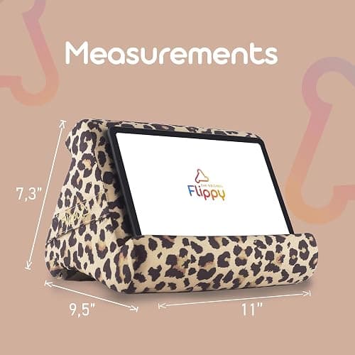 Flippy Tablet Pillow Stand - Cushion Tablet Stand & Holder, Bed Support for Lap and Desk, Compatible with Phone & Book Reading: Kindle, iPad Pro, iPhone & Samsung - Def Leopard thumbnail 2