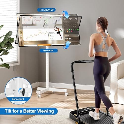 HOLMAXD Mobile TV Cart Rolling TV Stand for 23-65 Inch Screen Outdoor TV up to 110 lbs, Height Adjustable Portable TV Cart with Wheels and Tilt Mount, Outdoor TV Stand Mount, Max VESA 400x400mm, White - White thumbnail 3