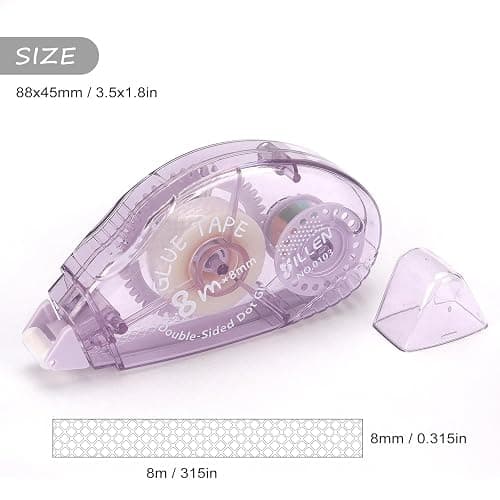 Tamaki 4 Pack Scrapbook Tape, Double Sided Tape Roller for Crafts, Adhesive Glue Runner Scrapbooking Supplies thumbnail 3