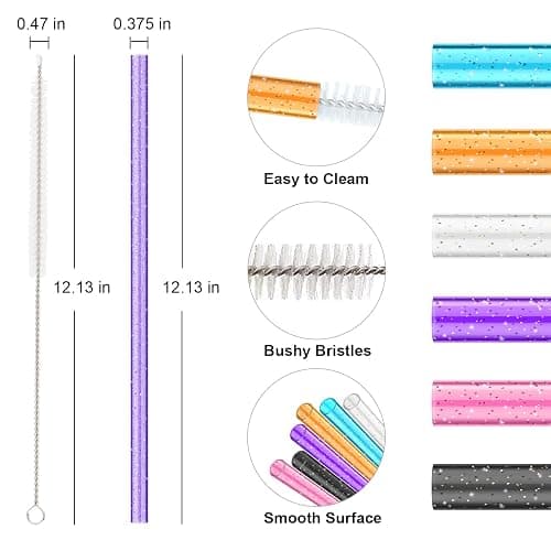 Allwith 12 PCS Replacement Straws for Stanley|Owala|Simple Modern 40oz 30oz Tumbler, Reusable Color Drinking Straws with Cleaning Brush for Stanley Cup Accessorie，BPA Free, Dishwasher Safe - Color Straw-12 pcs - For Stanley Cup 30oz/40oz/64oz thumbnail 2